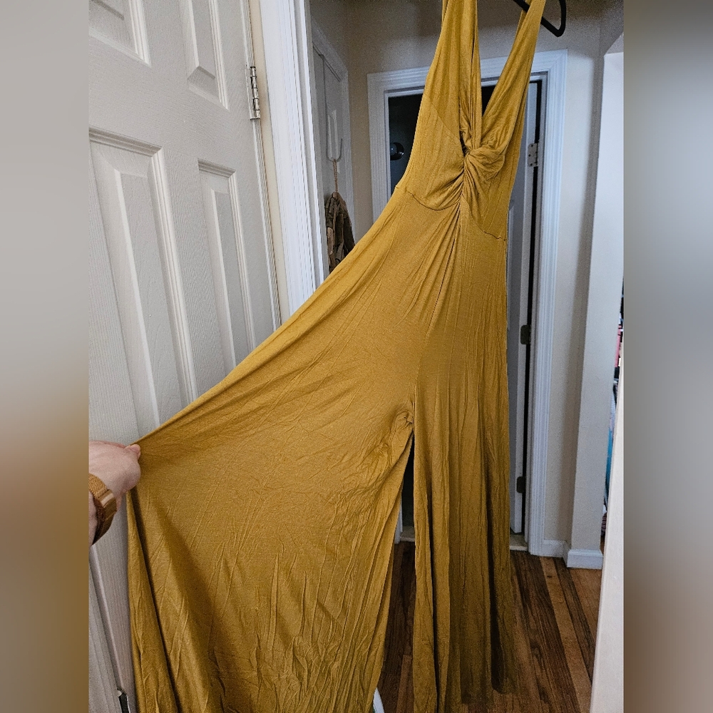 Free People NWT Mustard Yellow Jumpsuit - Picture 3 of 6